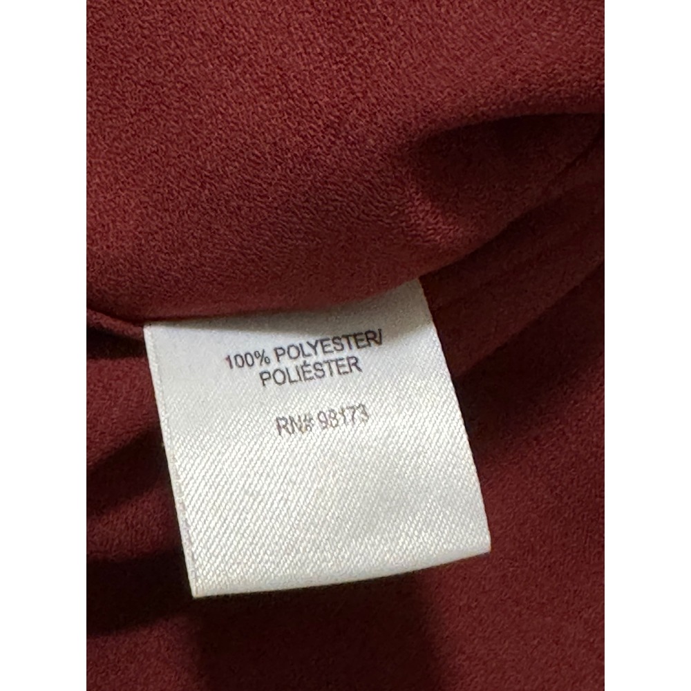 W By Worth Shimmer Cami Tank Top Button Front Sleeveless Copper Maroon Size 4 - Picture 4 of 5